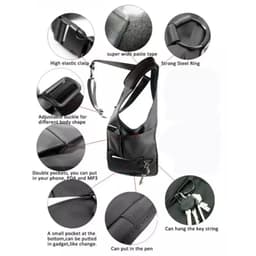 Sacoche  sous-bras Anti-vol Multi-Poche Design Élégant Pour Voyage Quotidien 8