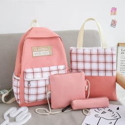 Ensemble scolaire CLBD Bag 4 en 1 sac à dos, sac, trousse , trousse à crayons - Rose 1