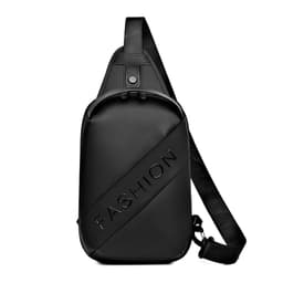 Fashion Black Sac de poitrine décontracté pour hommes avec bandoulière LX068 - Noir 2