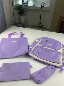 Ensemble de sacs d’école Kawai pour adolescents 4Pcs CLBD V1 Mauve – محفظة 4 قطع كاواي بنفسجي 1
