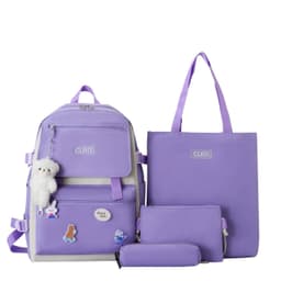 Ensemble de sacs d’école Kawai pour adolescents 4Pcs CLBD V1 Mauve – محفظة 4 قطع كاواي بنفسجي 4