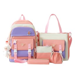 Ensemble de sacs d’école Kawai pour adolescents 5Pcs Guiyu V1 Rose – محفظة 5 قطع كاواي وردي 2
