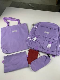 Ensemble de sacs d’école Kawai pour adolescents 5Pcs CLBD V2 Mauve – محفظة 5 قطع كاواي بنفسجي 3