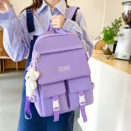 Ensemble de sacs d’école Kawai pour adolescents 5Pcs CLBD V2 Mauve – محفظة 5 قطع كاواي بنفسجي 5
