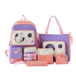 Ensemble de sacs d’école Kawai pour adolescents 5Pcs Guiyu V2 Rose – محفظة 5 قطع كاواي وردي 2