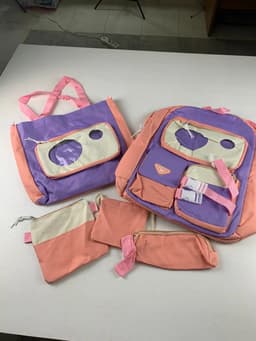 Ensemble de sacs d’école Kawai pour adolescents 5Pcs Guiyu V2 Rose – محفظة 5 قطع كاواي وردي 3