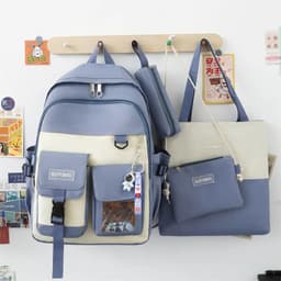 Ensemble de sacs d’école Kawai pour adolescents 4Pcs Guiyu V3 Bleu – محفظة 4 قطع كاواي أزرق 2