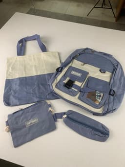 Ensemble de sacs d’école Kawai pour adolescents 4Pcs Guiyu V3 Bleu – محفظة 4 قطع كاواي أزرق 4