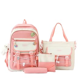 Ensemble de sacs d’école Kawai pour adolescents 4Pcs GUORANCHAO Rose – محفظة 4 قطع كاواي وردي 2