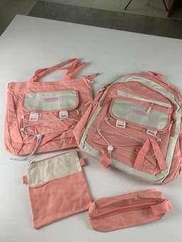 Ensemble de sacs d’école Kawai pour adolescents 4Pcs GUORANCHAO Rose – محفظة 4 قطع كاواي وردي 7