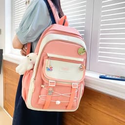 Ensemble de sacs d’école Kawai pour adolescents 4Pcs GUORANCHAO Rose – محفظة 4 قطع كاواي وردي 6