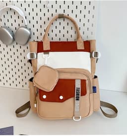 Ensemble de sacs d’école Kawai pour Enfants 2Pcs Avec Pochette Beige – محفظة 2 قطع كاواي مع محفظة صغيرة بيج 1