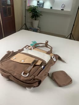 Ensemble de sacs d’école Kawai pour Enfants 2Pcs Avec Pochette Marron – محفظة 2 قطع كاواي مع محفظة صغيرة بني 2