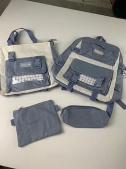 Ensemble de sacs d’école Kawai pour adolescents 4Pcs HAOLIDA V1 Bleu – محفظة 4 قطع كاواي أزرق 2