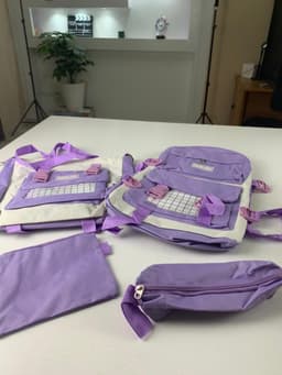 Ensemble de sacs d’école Kawai pour adolescents 4Pcs HAOLIDA V1 Mauve – محفظة 4 قطع كاواي بنفسجي 2