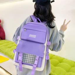 Ensemble de sacs d’école Kawai pour adolescents 4Pcs HAOLIDA V1 Mauve – محفظة 4 قطع كاواي بنفسجي 4