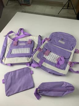 Ensemble de sacs d’école Kawai pour adolescents 4Pcs HAOLIDA V1 Mauve – محفظة 4 قطع كاواي بنفسجي 5