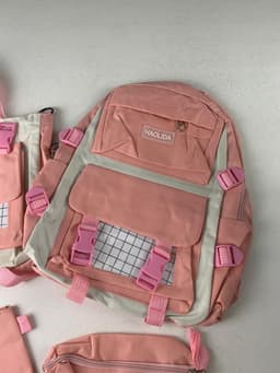 Ensemble de sacs d’école Kawai pour adolescents 4Pcs HAOLIDA V1 Rose – محفظة 4 قطع كاواي وردي 8