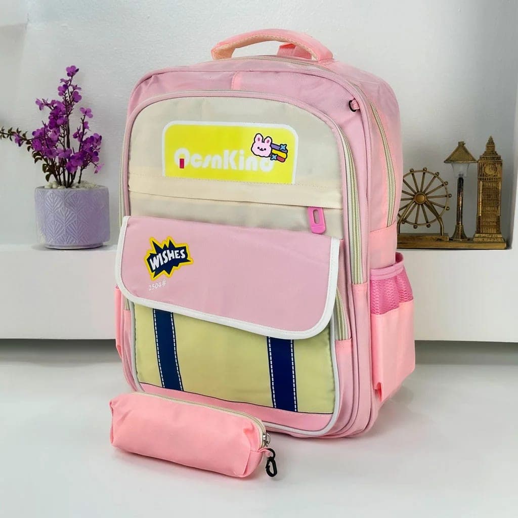 Sac à Dos pour Enfants avec Trousse Assortie 2504 Vert – حقيبة ظهر مدرسية للأطفال مع مقلمة أخضر