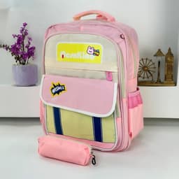 Sac à Dos pour Enfants avec Trousse Assortie 2504 Rose – حقيبة ظهر مدرسية للأطفال مع مقلمة وردي 2