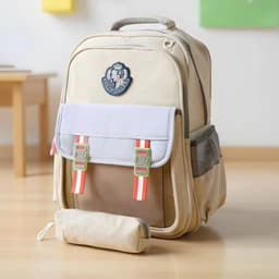 Sac à Dos pour Enfants avec Trousse Assortie KBAG Beige – حقيبة ظهر مدرسية للأطفال مع مقلمة بيج 2