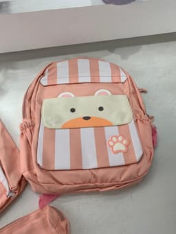 Ensemble de sacs d’école Kawai pour adolescents 3Pcs Ours Rose – محفظة 3 قطع كاواي وردي 5