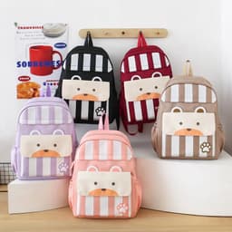 Ensemble de sacs d’école Kawai pour adolescents 3Pcs Ours Mauve – محفظة 3 قطع كاواي بنفسجي 8