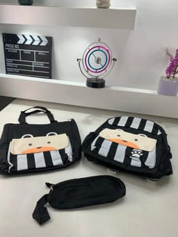Ensemble de sacs d’école Kawai pour adolescents 3Pcs Ours Noir – محفظة 3 قطع كاواي أسود 6