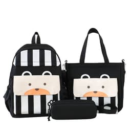 Ensemble de sacs d’école Kawai pour adolescents 3Pcs Ours Noir – محفظة 3 قطع كاواي أسود 5