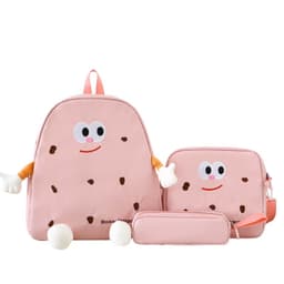 Ensemble de sacs d’école Kawai pour adolescents 3Pcs Language Rose – محفظة 3 قطع كاواي وردي 4