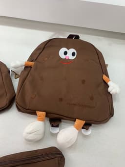 Ensemble de sacs d’école Kawai pour adolescents 3Pcs Language Marron – محفظة 3 قطع كاواي بني 8