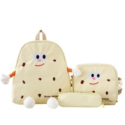 Ensemble de sacs d’école Kawai pour adolescents 3Pcs Language Jaune – محفظة 3 قطع كاواي أصفر 1