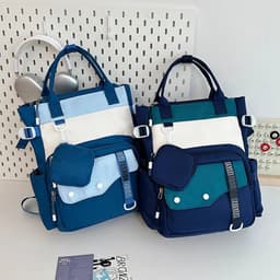 Ensemble de sacs d’école Kawai pour Enfants 2Pcs Avec Pochette Bleu Ciel – محفظة 2 قطع كاواي مع محفظة صغيرة أزرق فاتح 3