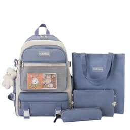 Ensemble de sacs d’école Kawai pour adolescents 4Pcs CLBD V3 Bleu – محفظة 4 قطع كاواي أزرق 1