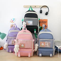Ensemble de sacs d’école Kawai pour adolescents 4Pcs CLBD V3 Bleu – محفظة 4 قطع كاواي أزرق 4