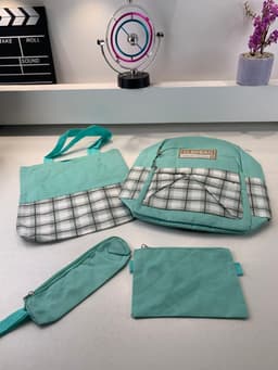 Ensemble de sacs d’école Kawai pour adolescents 4Pcs CLBD V4 Vert – محفظة 4 قطع كاواي أخضر 4