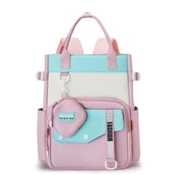 Ensemble de sacs d’école Kawai pour Enfants 2Pcs Avec Pochette Rose – محفظة 2 قطع كاواي مع محفظة صغيرة وردي 1