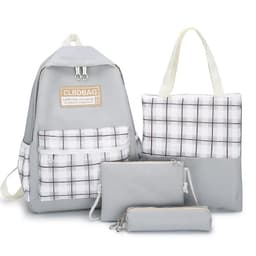 Ensemble de sacs d’école Kawai pour adolescents 4Pcs CLBD V4 Gris – محفظة 4 قطع كاواي رمادي 2