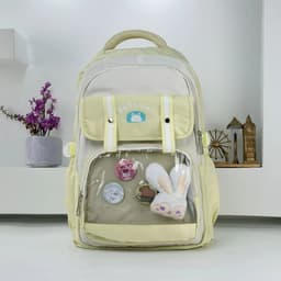 Sac à Dos Scolaire pour Enfants Style Kawaii BoShiKai Jaune – حقيبة ظهر مدرسية للأطفال أصفر 4
