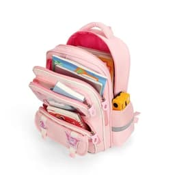Sac à Dos Enfant Ludique avec Plusieurs Compartiment et un Peluche LM-5122 Rose – حقيبة ظهر للأطفال وردي 2