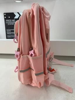 Sac à Dos Enfant Ludique avec Plusieurs Compartiment et un Peluche LM-5122 Rose – حقيبة ظهر للأطفال وردي 7