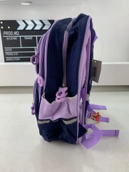 Sac à Dos Enfant Ludique avec Plusieurs Compartiment et un Peluche LM-5122 Bleu Nuit et Mauve – حقيبة ظهر للأطفال أزرق ليلي وبنفسجي 4