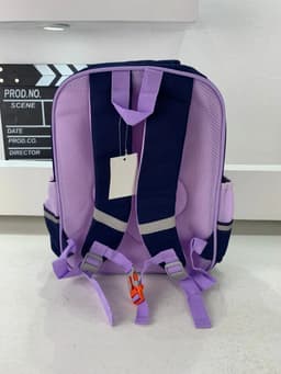 Sac à Dos Enfant Ludique avec Plusieurs Compartiment et un Peluche LM-5122 Bleu Nuit et Mauve – حقيبة ظهر للأطفال أزرق ليلي وبنفسجي 3