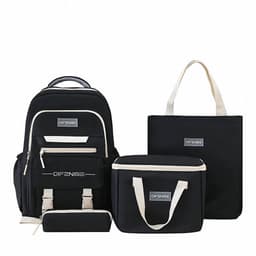 Ensemble de sac à dos kawaii 4Pcs avec porte manger isotherme noir – طقم محفظة مع حقيبة حفظ الطعام 2