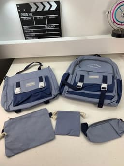 Ensemble de sacs d’école Kawai pour adolescents 5Pcs YISIYUAN Bleu – محفظة 5 قطع كاواي أزرق 3