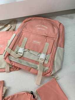 Ensemble de sacs d’école Kawai pour adolescents 5Pcs YISIYUAN Rose – محفظة 5 قطع كاواي وردي 5