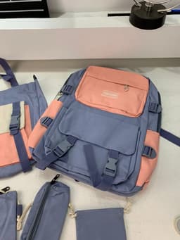 Ensemble de sacs d’école Kawai pour adolescents 5Pcs YISIYUAN Rose et Bleu – محفظة 5 قطع كاواي أزرق ووردي 5