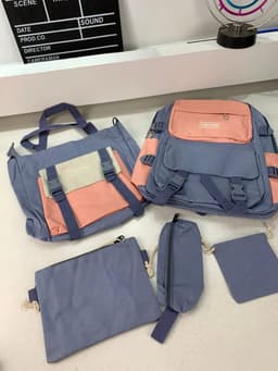 Ensemble de sacs d’école Kawai pour adolescents 5Pcs YISIYUAN Rose et Bleu – محفظة 5 قطع كاواي أزرق ووردي 4