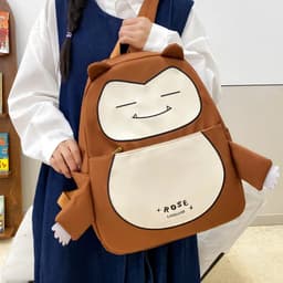 Ensemble de Sacs Snorlax 3Pcs Design Kawaii Marron – حقيبة مدرسية 3 قطع لون بني 5