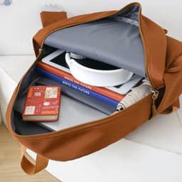Ensemble de Sacs Snorlax 3Pcs Design Kawaii Marron – حقيبة مدرسية 3 قطع لون بني 4